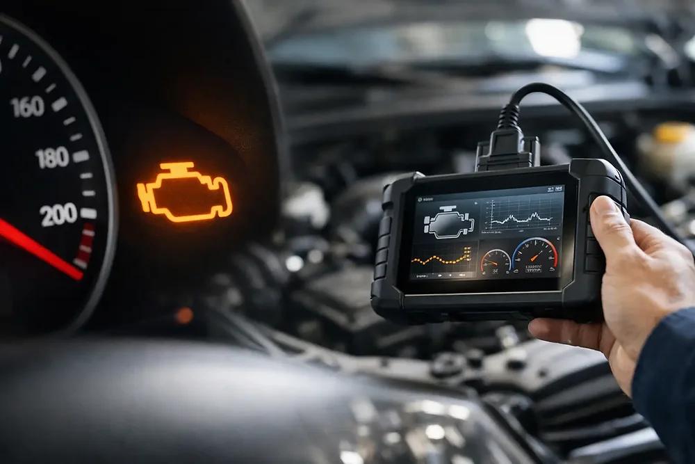 Professional diagnostics and repair for engine management light issues